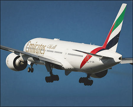 Emirates airline plane airplane takeoff aviation