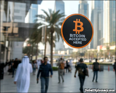 People Bitcoin BTC sign crypto Dubai UAE