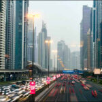 Buildings skyscrapers cars Dubai UAE 2025