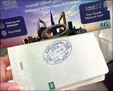 Dubai airport passport visa entry UAE 2025 stamp