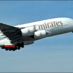 Emirates airline airplane Airbus 380 Airways A380 airplane takeoff aviation