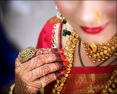 India woman gold tattoo