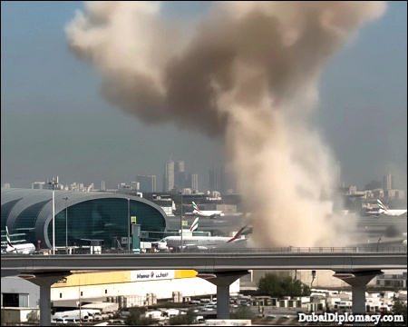 Iranian drone hits Dubai airport UAE Mar 7, 2026