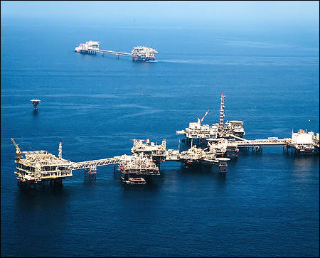 Offshore oil production in the UAE.