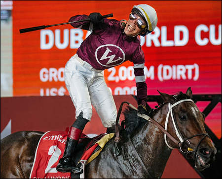 Jose Ortiz Magnitude wins Dubai World Cup 2026 horse racing Mar 28, 2026