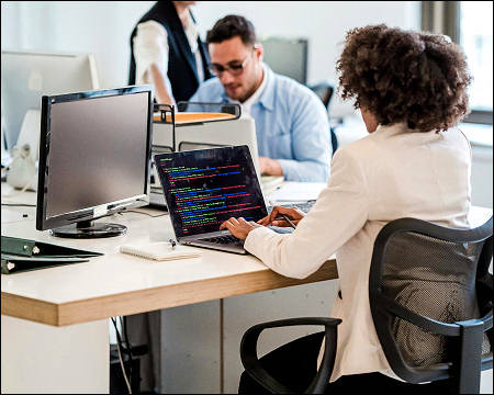 Team working Office laptop people company