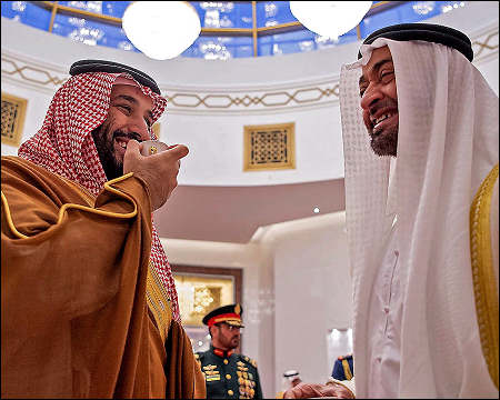Sheikh Mohamed bin Zayed Al Nahyan with Mohammed bin Salman