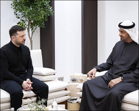 Volodymyr Zelensky with Sheikh Mohamed bin Zayed Al Nahyan