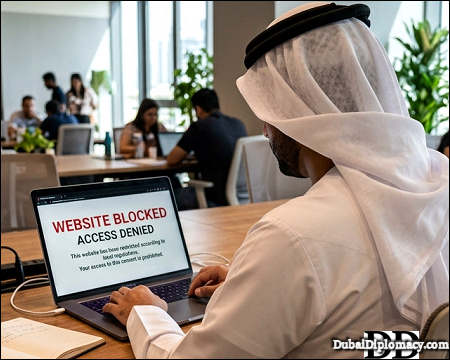 Arab Emirati man laptop access denied website blocked
