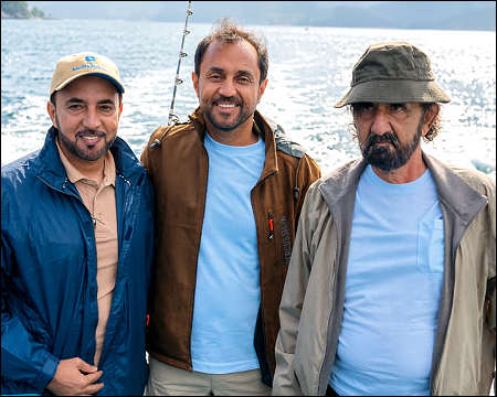 Dubai's billionaire ruler Sheikh Mohammed bin Rashid al-Maktoum, right, at his Inverinate Estate in Wester Ross, Scotland. Home mansion house