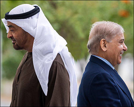 Muhammad Shehbaz Sharif with Mohamed bin Zayed Al Nahyan