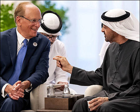 Sheikh Mohamed bin Zayed Al Nahyan with Larry Fink
