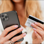 Woman smartphone credit card