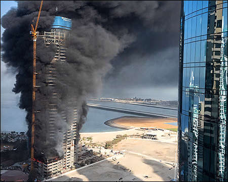 Dubai Marina 50 storey tower fire May 6, 2026