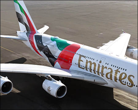Emirates unveils bold new UAE flag livery on Airbus A380