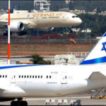 UAE Etihad Airways airplane at Ben Gurion airport, Tel Aviv, Israel 2020