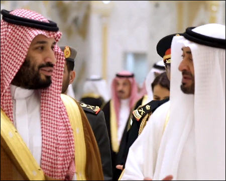 Sheikh Mohamed bin Zayed Al Nahyan with Mohammed bin Salman 2019
