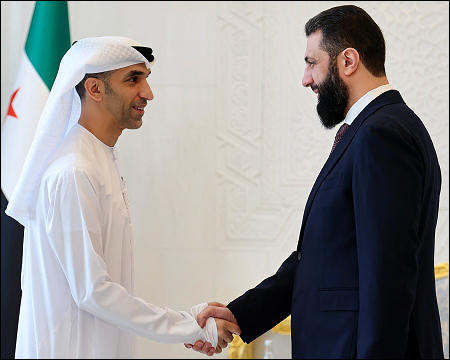 Thani Al Zeyoudi with Ahmed al-Sharaa