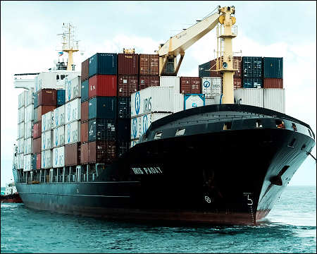 Cargo ship vessel containers