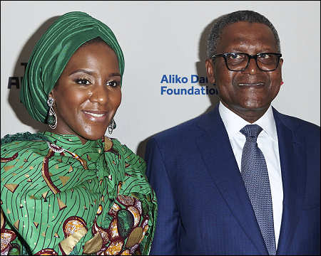 Halima Aliko Dangote with Aliko Dangote 2019 ap