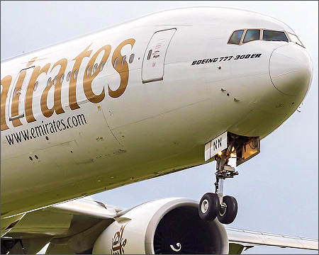 Emirates airline airways airplane aircraft Boeing 777-300