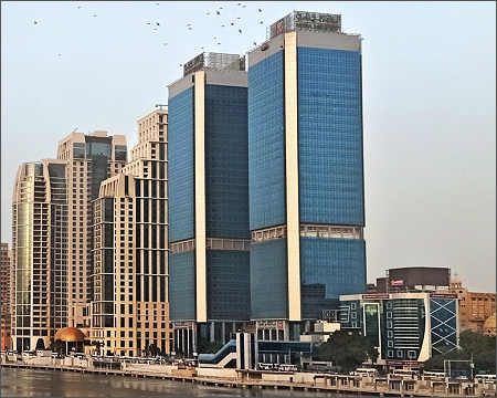 National Bank of Egypt NBE twin towers headquarters Cairo 2020