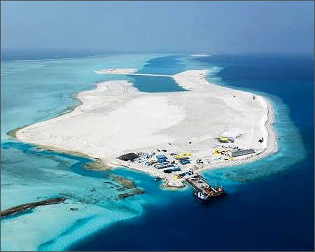 Ras Male area Maldives island