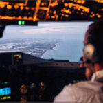 Cockpit captain pilot airplane sea