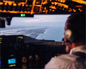 Cockpit captain pilot airplane sea