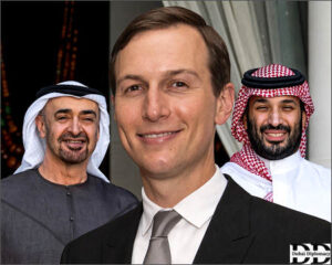 Jared Kushner and Mohamed bin Zayed Al Nahyanu and Mohammed bin Salman